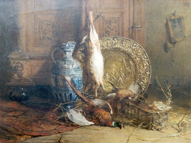 Maria Vos | Jachtstilleven, olieverf op doek, 46,2 x 61,1 cm, gesigneerd r.b.