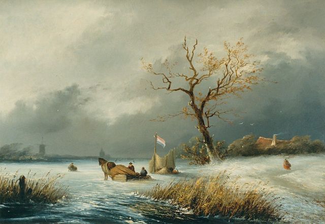 Hermanus Welsink | IJsgezicht, olieverf op paneel, 27,6 x 38,8 cm, gesigneerd r.o. en gedateerd '52