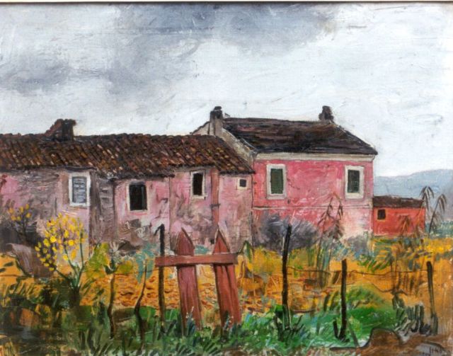 Harm Kamerlingh Onnes | Boerenhuis in Frans landschap, olieverf op doek, 40,5 x 50,8 cm, gesigneerd r.o. monogram en gedateerd '57