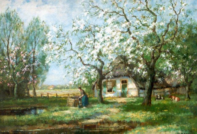 Cor Bouter | Voorjaar, olieverf op doek, 50,9 x 71,2 cm, gesigneerd r.o. 'W. Hendriks'