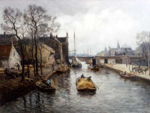 Evert Moll | Bij de Oude Haven, Rotterdam, olieverf op doek, 60,6 x 80,3 cm, gesigneerd r.o.