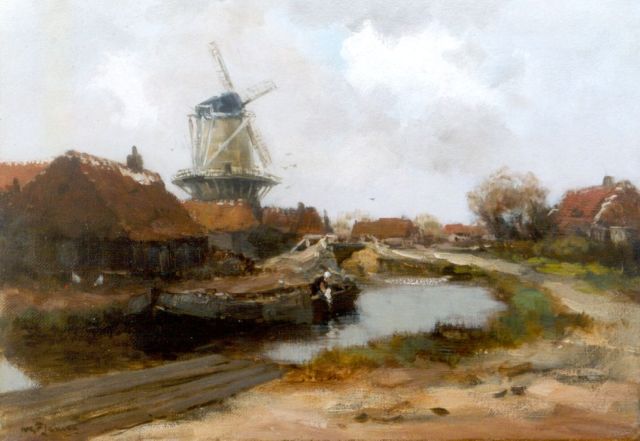 Willem George Frederik Jansen | Vaartje in de buurt van Edam, olieverf op doek, 35,6 x 50,5 cm, gesigneerd l.o.