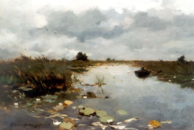 Jan Hendrik Weissenbruch | Polderlandschap bij Kortenhoef, olieverf op doek, 50,5 x 70,0 cm, gesigneerd l.o.