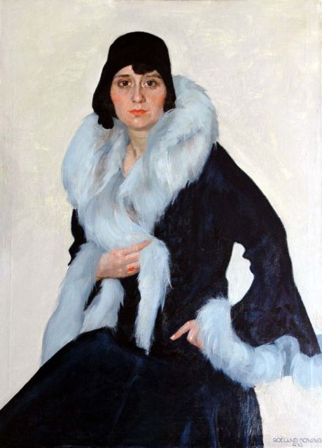 Koning R.  | Damesportret, olieverf op doek 110,3 x 80,4 cm, gesigneerd r.o. en gedateerd 1930