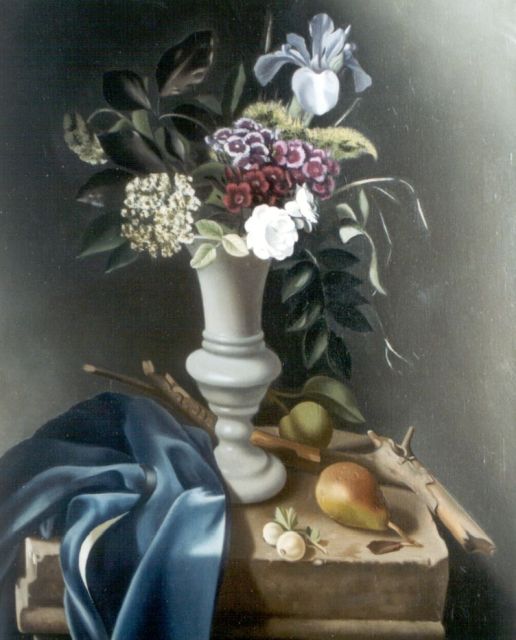 Marguerite Hynckes-Zahn | Blauwe doek, olieverf op doek, 65,1 x 52,0 cm, gesigneerd r.o. met initialen