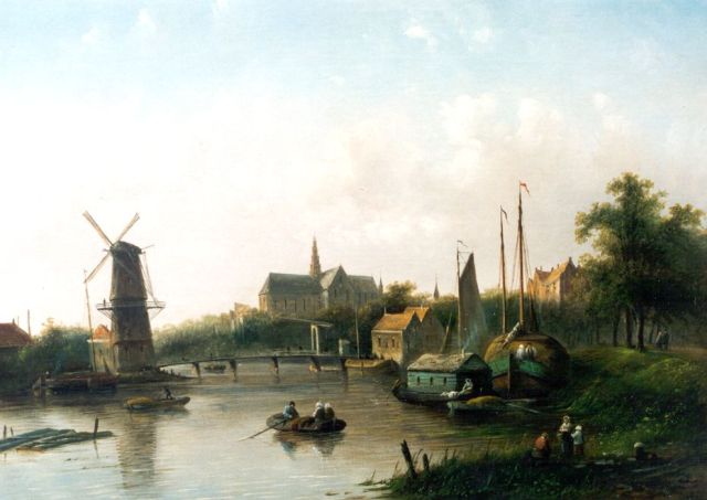Jacob Jan Coenraad Spohler | Gezicht op Haarlem, olieverf op doek, 40,0 x 56,0 cm, gesigneerd l.o.