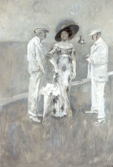 Friedrich Stahl | Op de boulevard, gouache op papier, 26,0 x 20,0 cm, gesigneerd r.o.