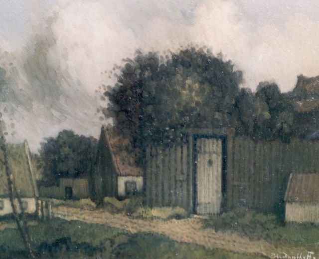 Henri van Daalhoff | Huizen, olieverf op paneel, 21,0 x 27,0 cm, gesigneerd r.o.