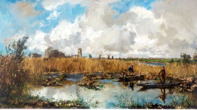 Johan Hendrik van Mastenbroek | Snippenjacht, olieverf op doek, 57,4 x 102,2 cm, gesigneerd l.o. en gedateerd 1917