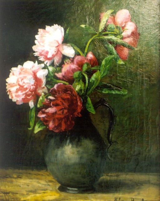 Helena Maria van Borselen | Bloemstilleven, olieverf op doek, 40,0 x 60,0 cm, gesigneerd r.o.