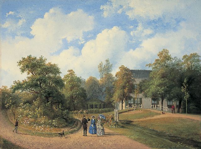 Constan Gabriel | Huis Leeuw en Hoofd in Heemstede, olieverf op paneel, 32,8 x 43,7 cm, gesigneerd l.o. en gedateerd 1851