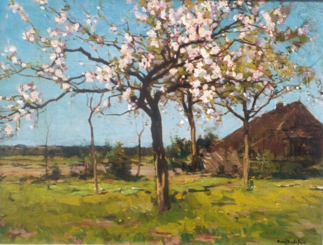 Paul Bodifée | Bloesembomen in het voorjaar, olieverf op doek, 32,1 x 42,1 cm, gesigneerd r.o.
