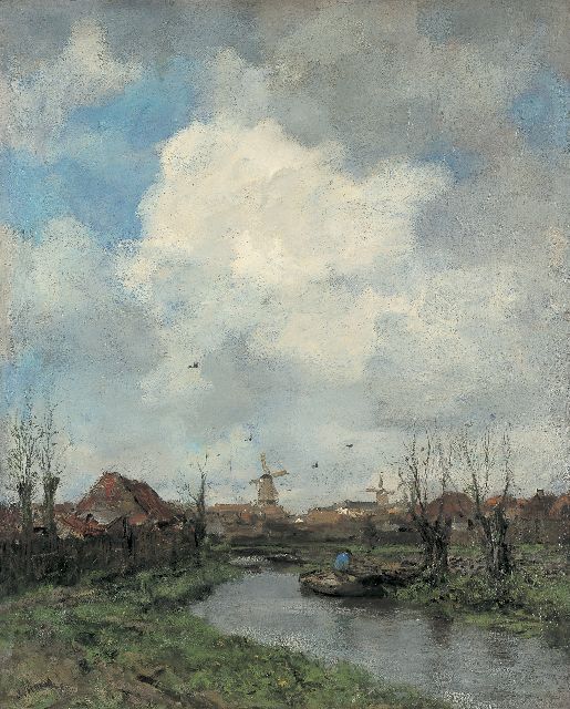 Jacob Maris | Landschap in de omgeving van Den Haag, olieverf op doek, 99,2 x 80,2 cm, gesigneerd l.o. en te dateren ca. 1891