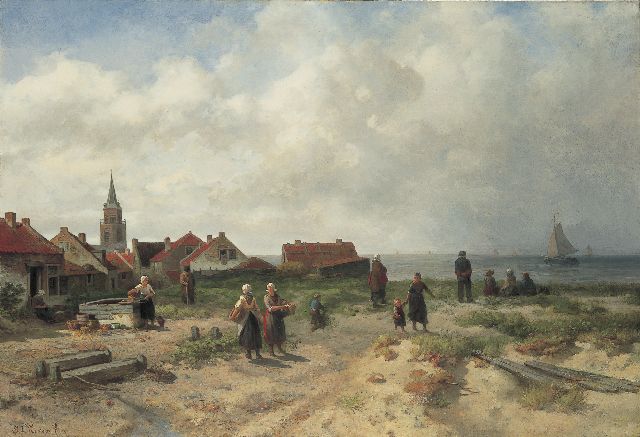 Salomon Verveer | Op de duinen te Scheveningen, olieverf op doek, 76,2 x 111,3 cm, gesigneerd l.o. en gedateerd '76