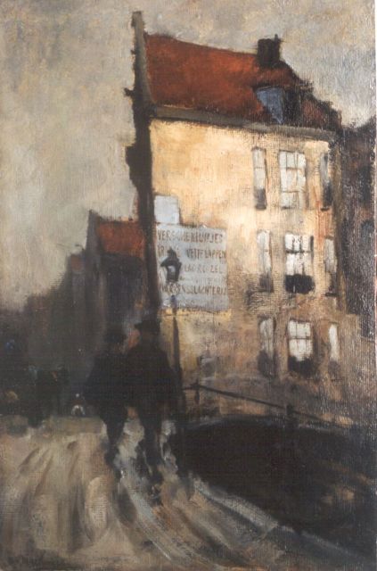 Marie Henri Mackenzie | Kromme Waal, Amsterdam, olieverf op board, 50,1 x 33,0 cm, gesigneerd l.o.