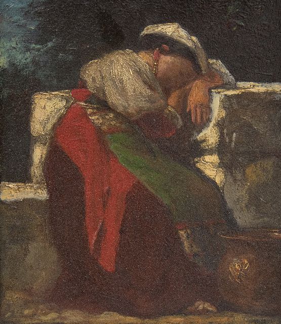 Jacob Maris | Italienne, olieverf op paneel, 14,4 x 12,2 cm