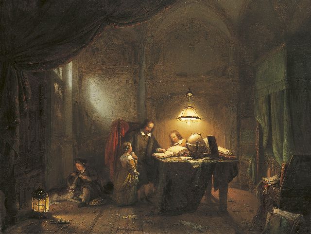 Gillis Haanen | De avondles, olieverf op doek, 60,3 x 92,0 cm, gesigneerd r.o. en gedateerd 1853