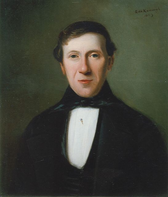 Leonard de Koningh | Portret van dhr. de Vries, olieverf op paneel, 27,5 x 24,5 cm, gesigneerd r.b. en gedateerd 1849