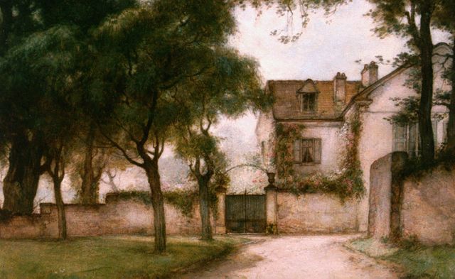 Jan Bogaerts | Zomerochtend (landhuis bij Croissy-sur-Seine), olieverf op doek, 40,6 x 60,4 cm, gesigneerd l.o. en gedateerd 1927