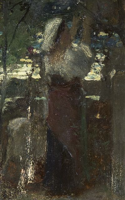 Jacob Maris | Italienne, olieverf op paneel, 23,4 x 15,7 cm, te dateren 1867-1868