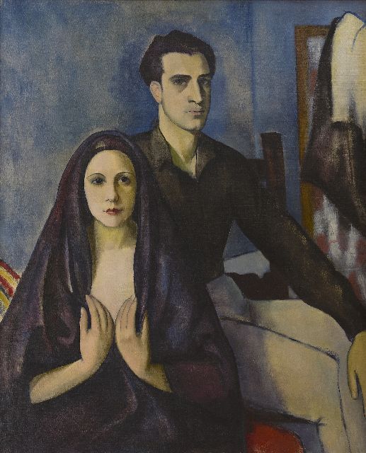 Edith Basch | Jong echtpaar, olieverf op doek, 112,2 x 95,5 cm