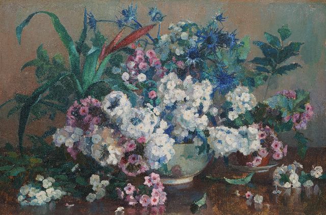 Vreedenburgh H.  | Zomerbloemen, olieverf op doek 63,6 x 95,7 cm, gesigneerd r.o. en gedat, 1915 gereserveerd tgv Toon Hermanshuis Tiel