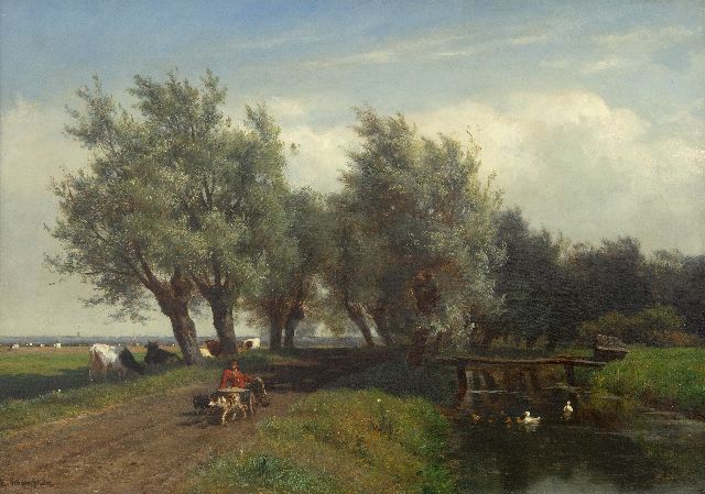Edmund Schampheleer | Polderlandschap, olieverf op doek, 43,8 x 62,3 cm, gesigneerd l.o.