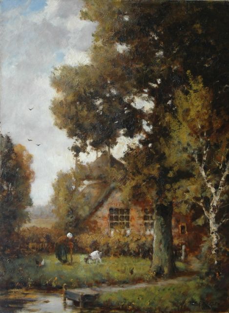Martinus Jacobus Nefkens | Boerin met geitje, olieverf op doek, 81,2 x 60,7 cm, gesigneerd r.o.