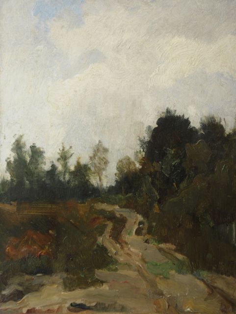 Eduard Frankfort | Heidelandschapje, olieverf op board, 36,1 x 27,1 cm