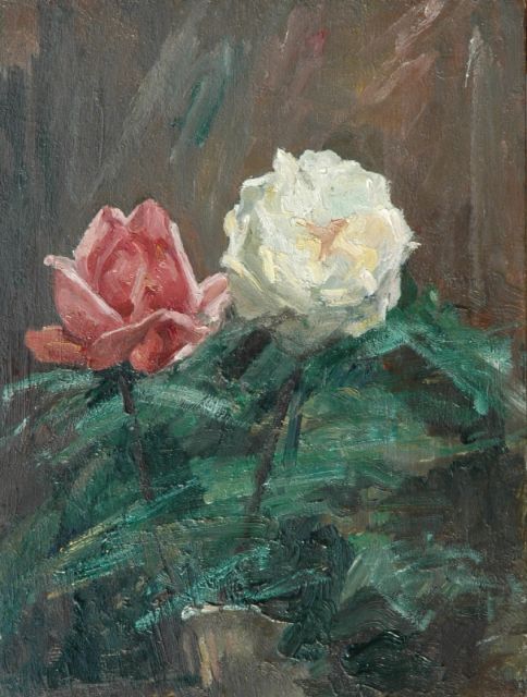 Eduard Frankfort | Rozen, olieverf op paneel, 36,0 x 27,3 cm