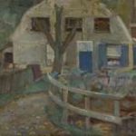 Mondriaan P.C. - Boerenhuisje met mansardedak, olieverf op doek 32,7 x 46,2 cm, gesigneerd l.o. en te dateren ca. 1905 - 1907