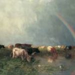 Roelofs W. - De regenboog, olieverf op doek 69 x 94,2 cm, gesigneerd l.o.