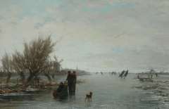 Seben H. van - Hollands ijsvermaak, olieverf op doek 46,6 x 70,2 cm, gesigneerd r.o.