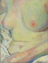 Gestel L. - Vrouw, zittend in bad, olieverf op doek 33,5 x 25,6 cm, gesigneerd r.o. en gedateerd '09