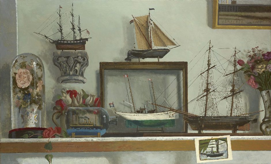 Herman Berserik - Plank in atelier, acryl op doek 65,2 x 107 cm , gesigneerd r.b. en gedateerd 1984