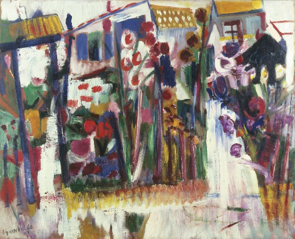 Bram van Velde - Tuin met bloemen, olieverf op doek 80 x 99,3 cm , gesigneerd l.o. en gedateerd '27