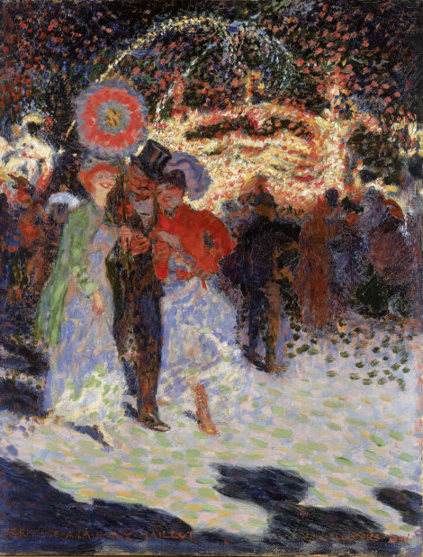 Sluijters J.C.B. - Kermesse à la Porte Maillot, Parijs, olieverf op doek 35 x 27,3 cm, gesigneerd r.o. en gedateerd 1906