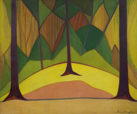 Anna Sluijter - Het bos, olieverf op doek 79,1 x 95,5 cm, gesigneerd r.o. en te dateren ca. 1914