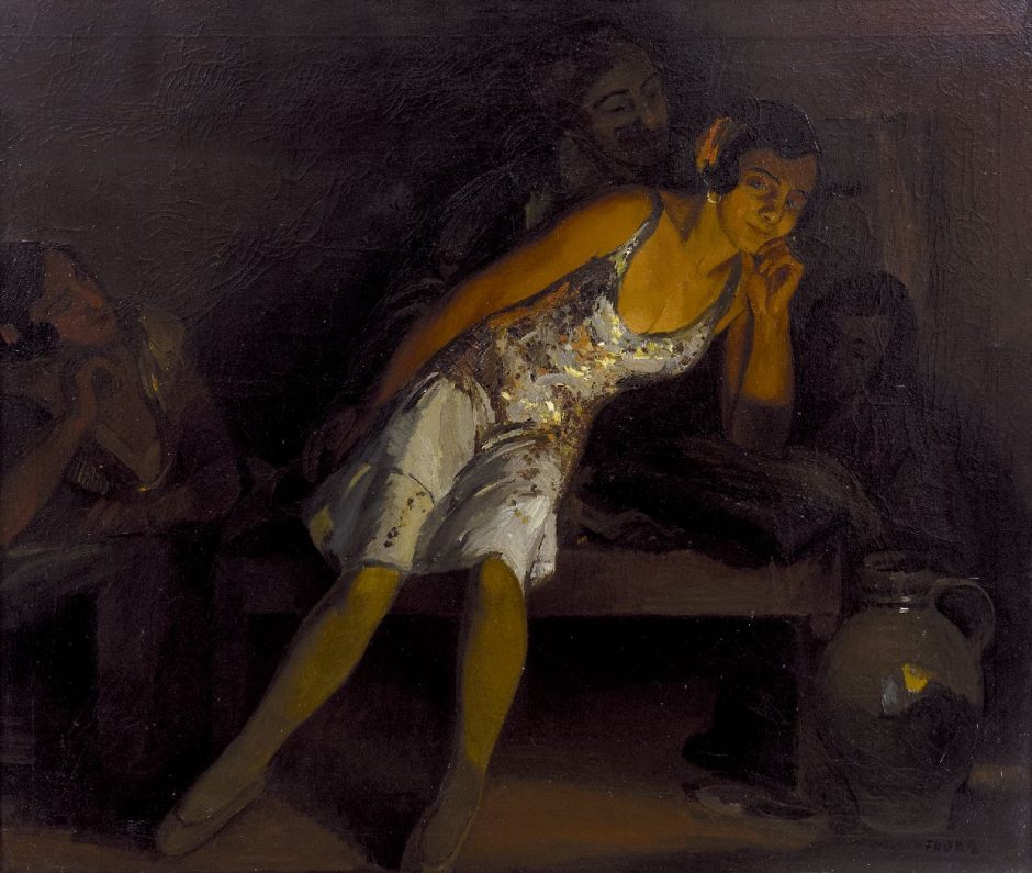 Amandus Faure - Zigeunerdanseres bij kaarslicht, olieverf op doek 101,4 x 117,3 cm, gesigneerd rechtsonder